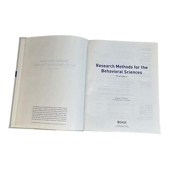 Textbook Research Methods for the Behavioral Sciences By. Gregory J. Privitera - Picture 7 of 8